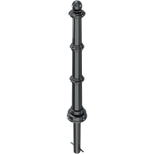 Aluminium ornamental bollard | series 495B | stationary, for casting in concretewith ground anchor, total length approx. 1300 mm | without eyelet